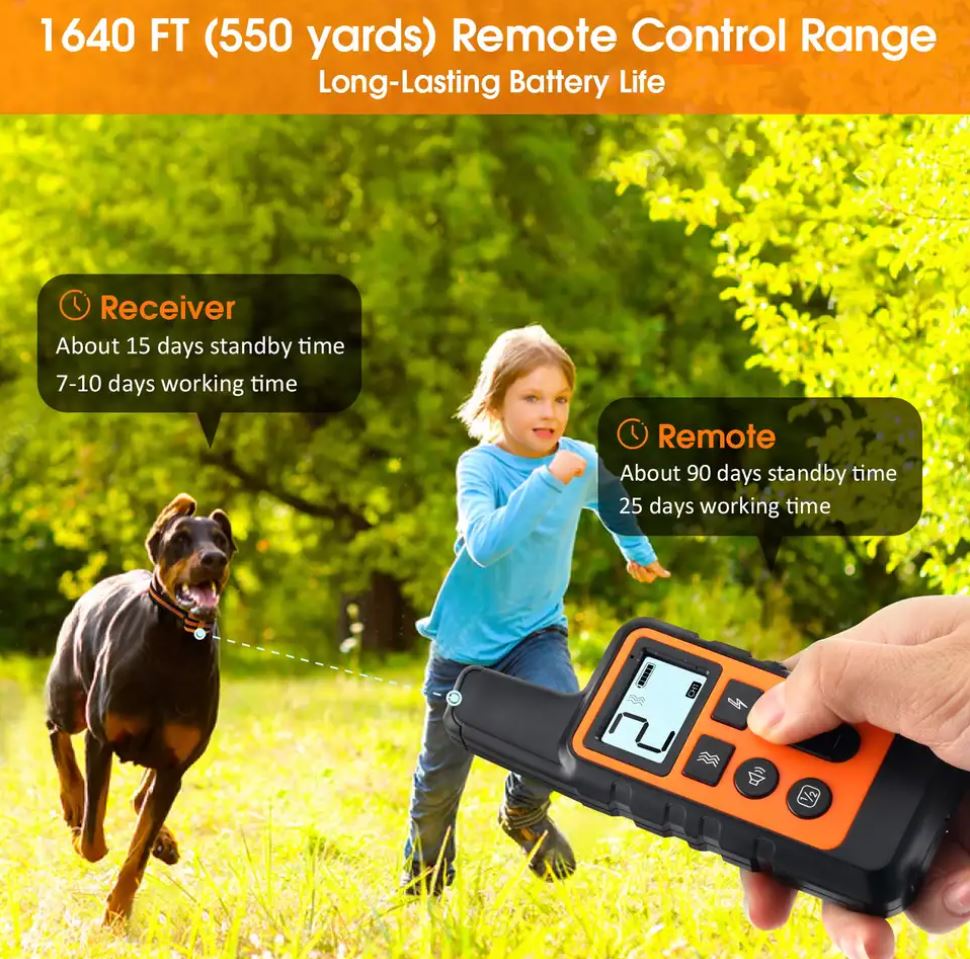 Remote Dog Training E Collar BH150R 500m Rechargeable Waterproof 1 2 Dogs 1 Dog